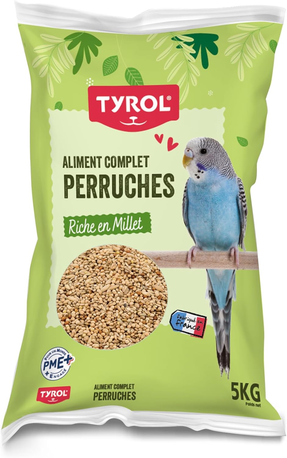 Tyrol Mélange PERRUCHES 5KG – Alimentation complète pour perruches, millet et graines savoureuses