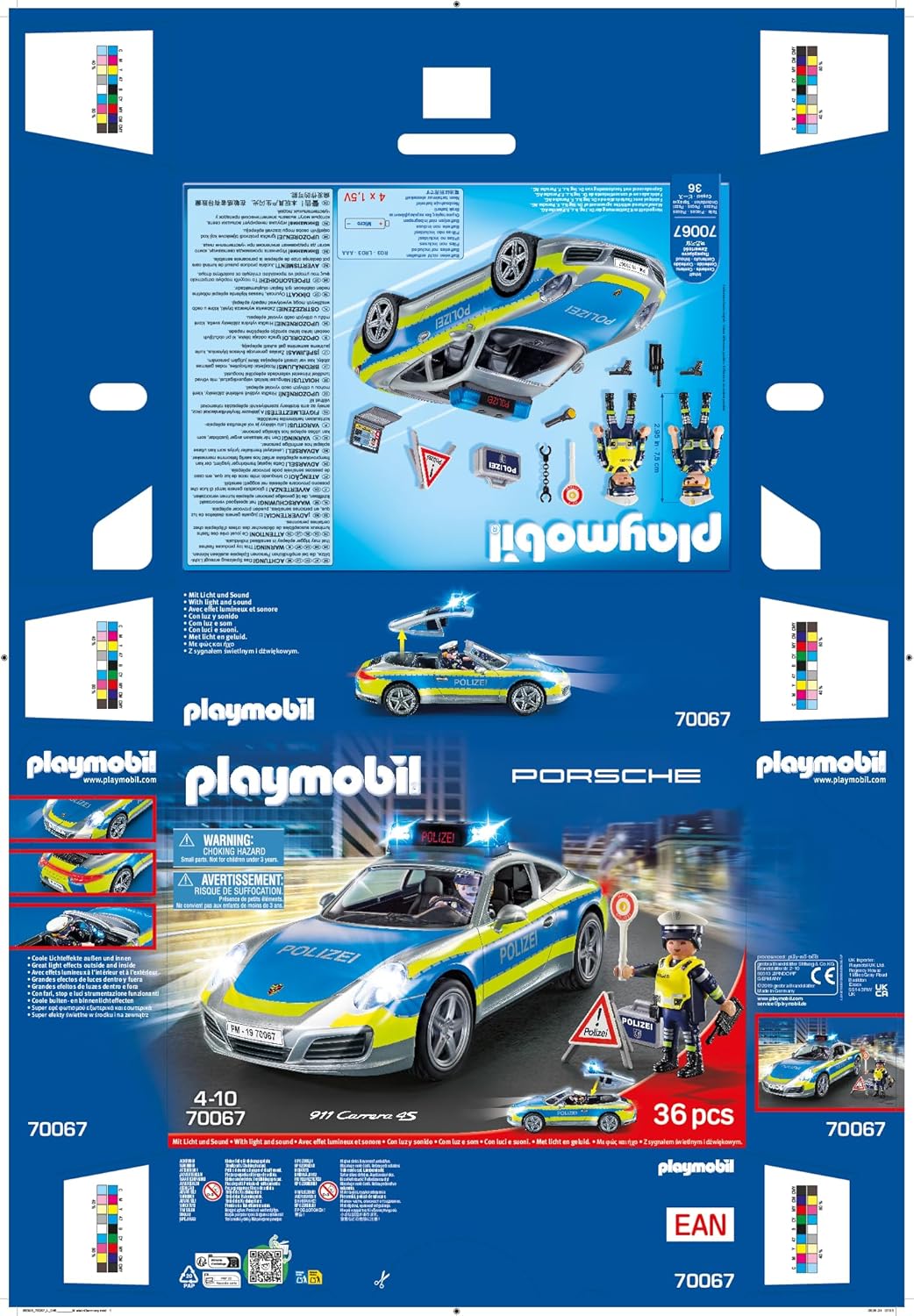 Thumbnail 6 de PLAYMOBIL Cars Porsche 911 Carrera 4S Polizei mit Licht, Sound und Dach-Abnahme – 70067