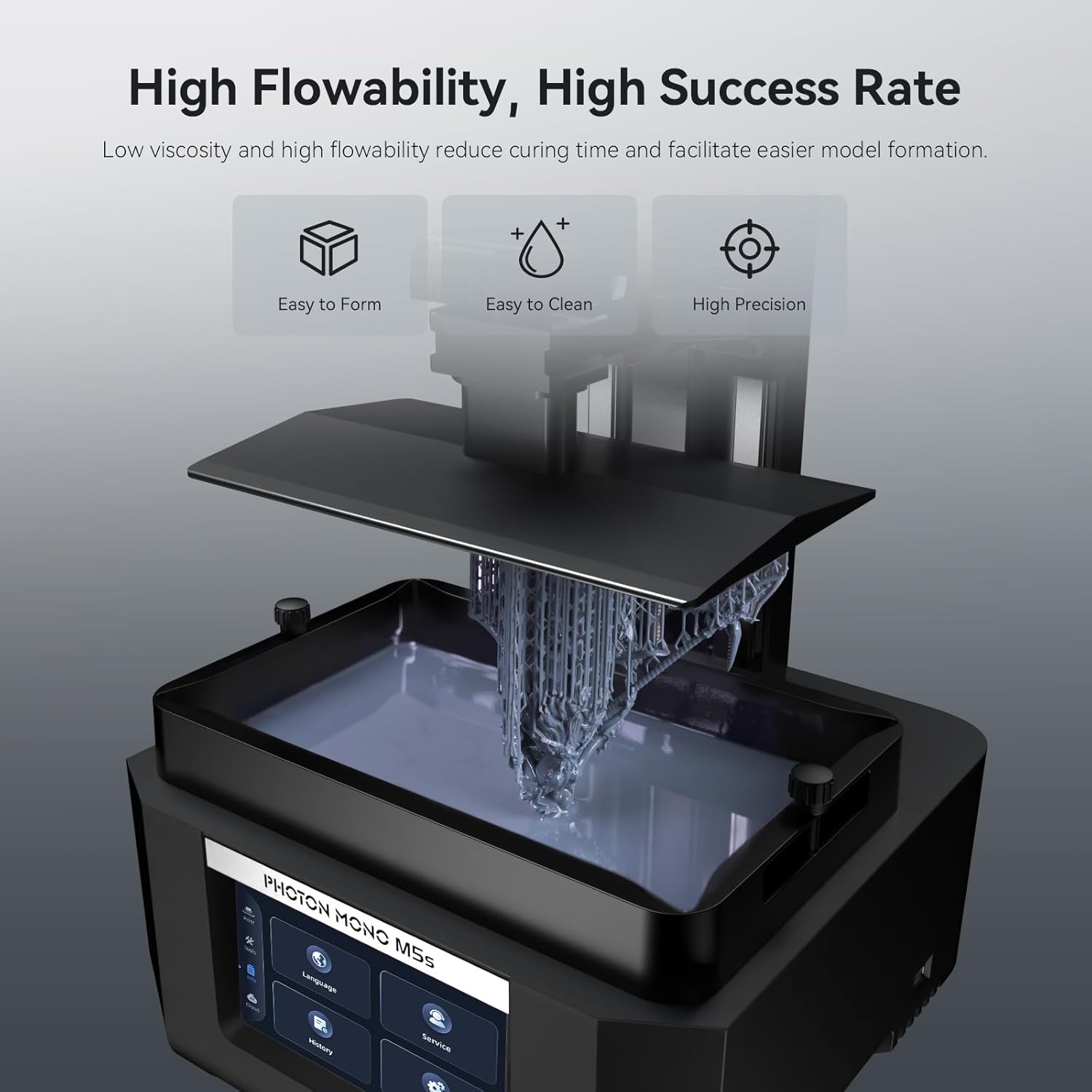 Detalle de Anycubic ABS-Like Resin Pro 2 3D Printer Resin (Grey, 1kg) for stronger, more precise prints