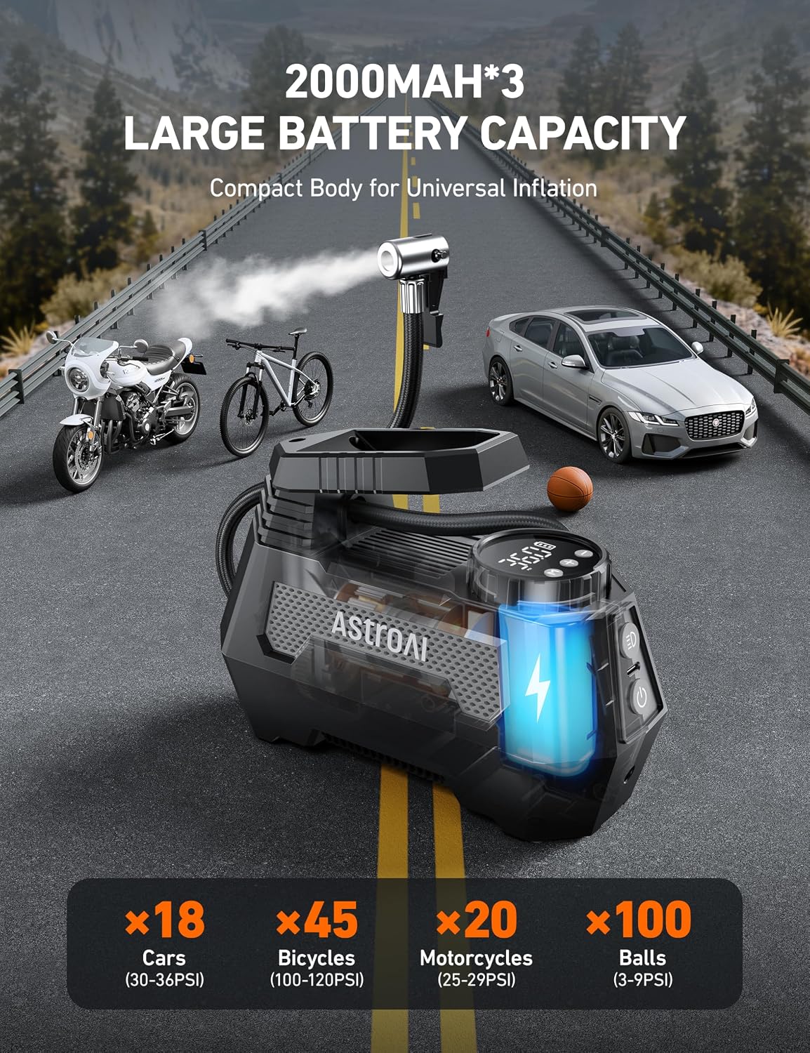 Detalle 2 de AstroAI Tire Inflator 12V DC