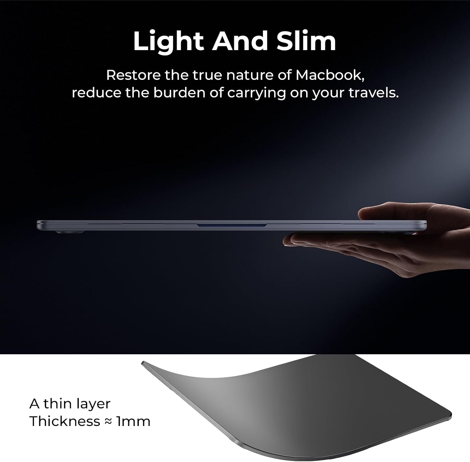Detalle de BlueSwan Matte Anti-Fingerprint Case for MacBook Air 15-inch (M5/M4/M3/M2) A3448/A3241/A3114/A2941