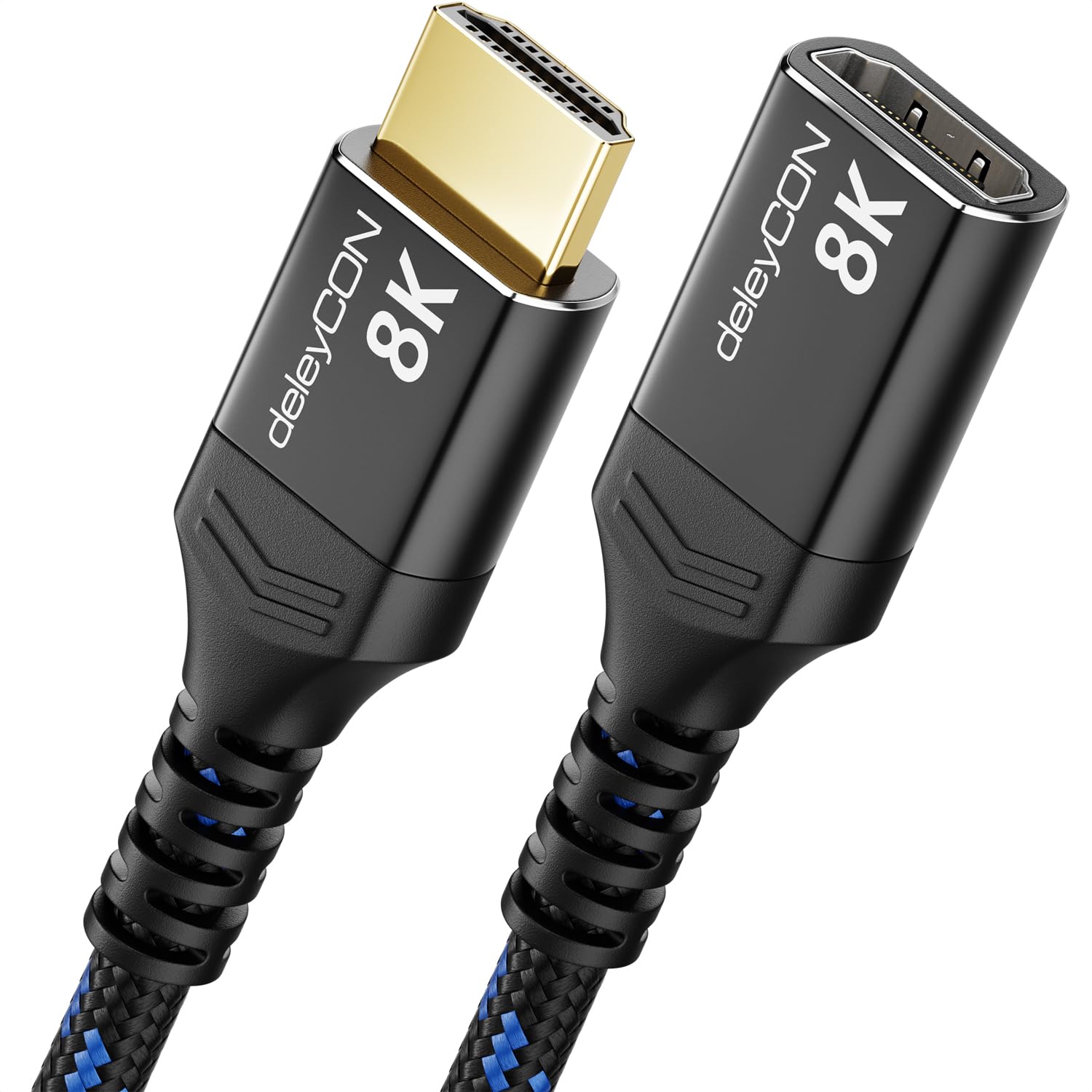 Detalle de deleyCON 2m 8K HDMI 2.1 Verlängerungskabel – Kupplung/Verlängerung für TV, Monitor, PS4/PS5, Xbox, eARC HDR10+ 48 Gbps