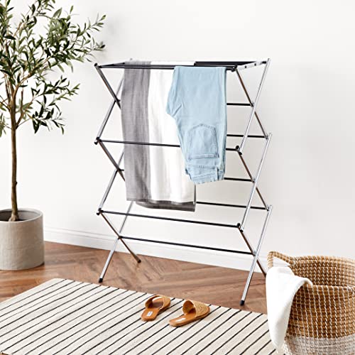 Thumbnail 1 de Amazon Basics Stendibiancheria per interni pieghevole a fisarmonica in acciaio cromato – 74,9 x 36,8 x 106,2 cm