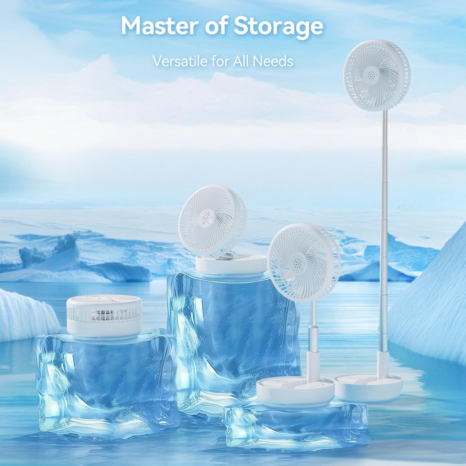 Thumbnail 6 de Primevolve Portable Oscillating Standing Fan with Remote (Rechargeable + USB-C) – 4 Speed Settings