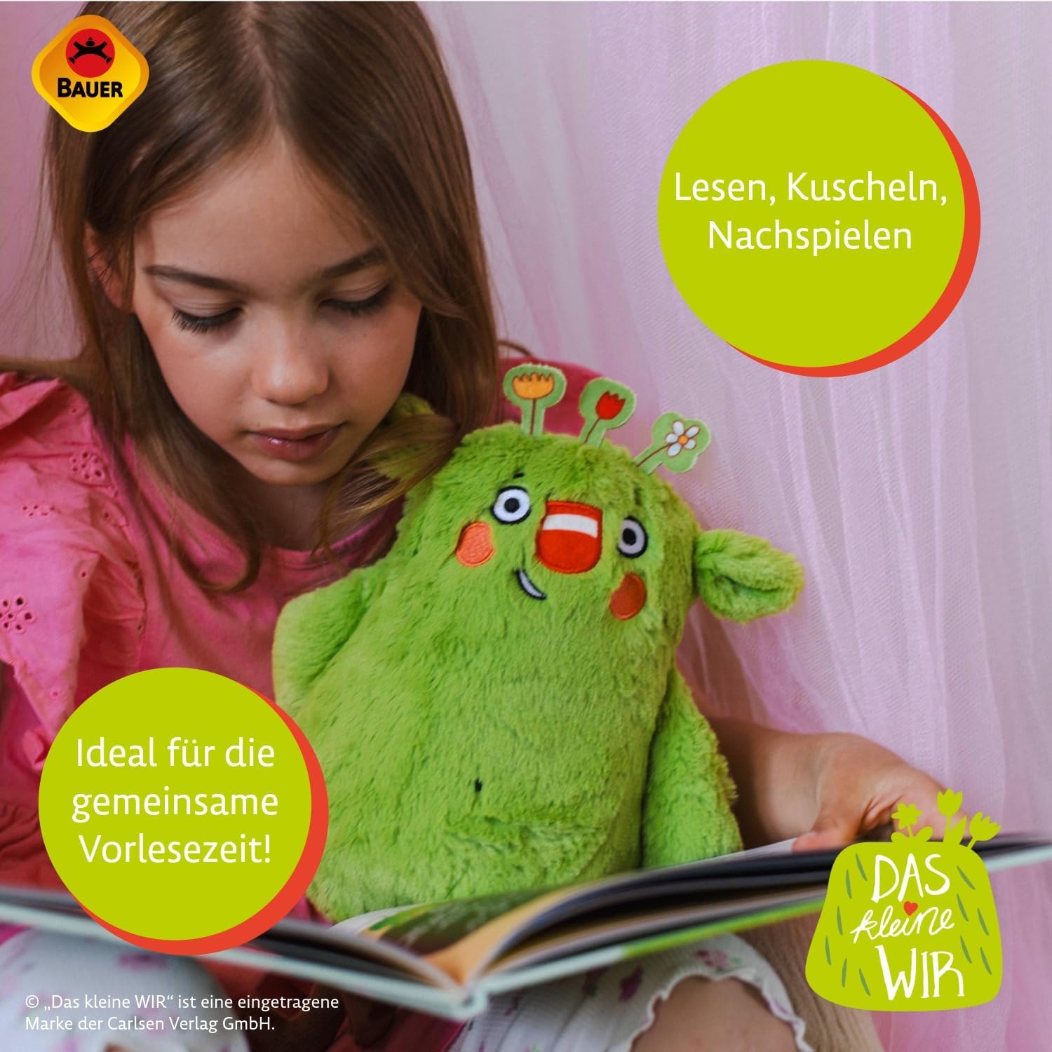 Detalle de Das kleine WIR Kuscheltier – Grün, 20 cm von Bauer Spielwaren