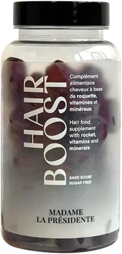 Detalle de Hairboost Madame La Présidente – Compléments alimentaires cheveux en Gummies véganes, 60 unités