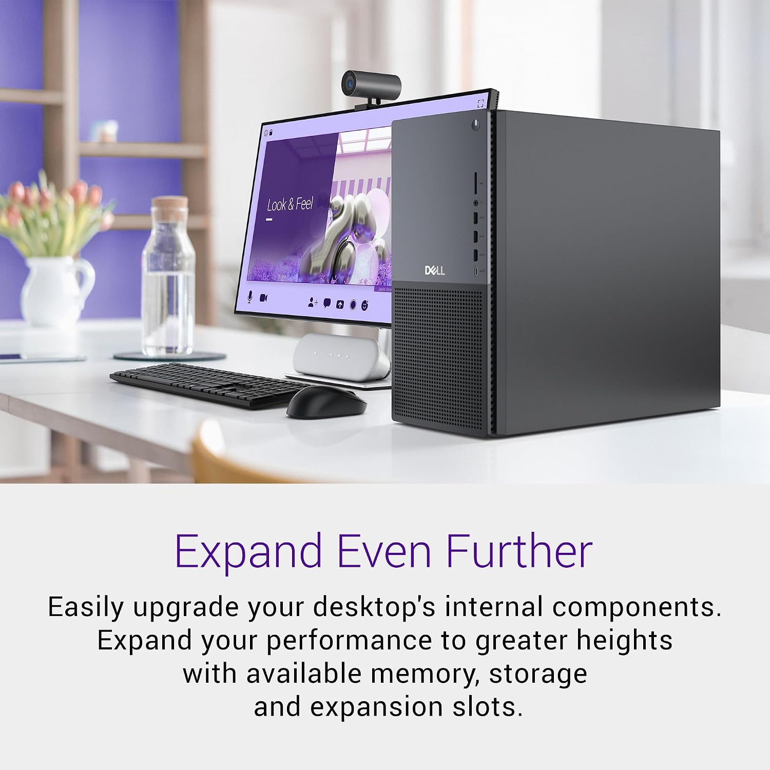 Detalle de Dell Tower Plus EBT2250 desktop PC with Intel Core Ultra 7 265, 32GB DDR5, 1TB SSD, RTX 5070 and Windows 11 Pro