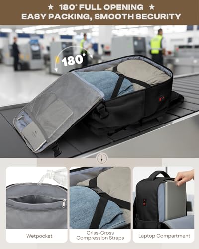 Thumbnail 2 de ZHXX mochila de viaje 40x30x20 (cabina avión, portátil 14") con bolsillo antirrobo y funda de seguridad