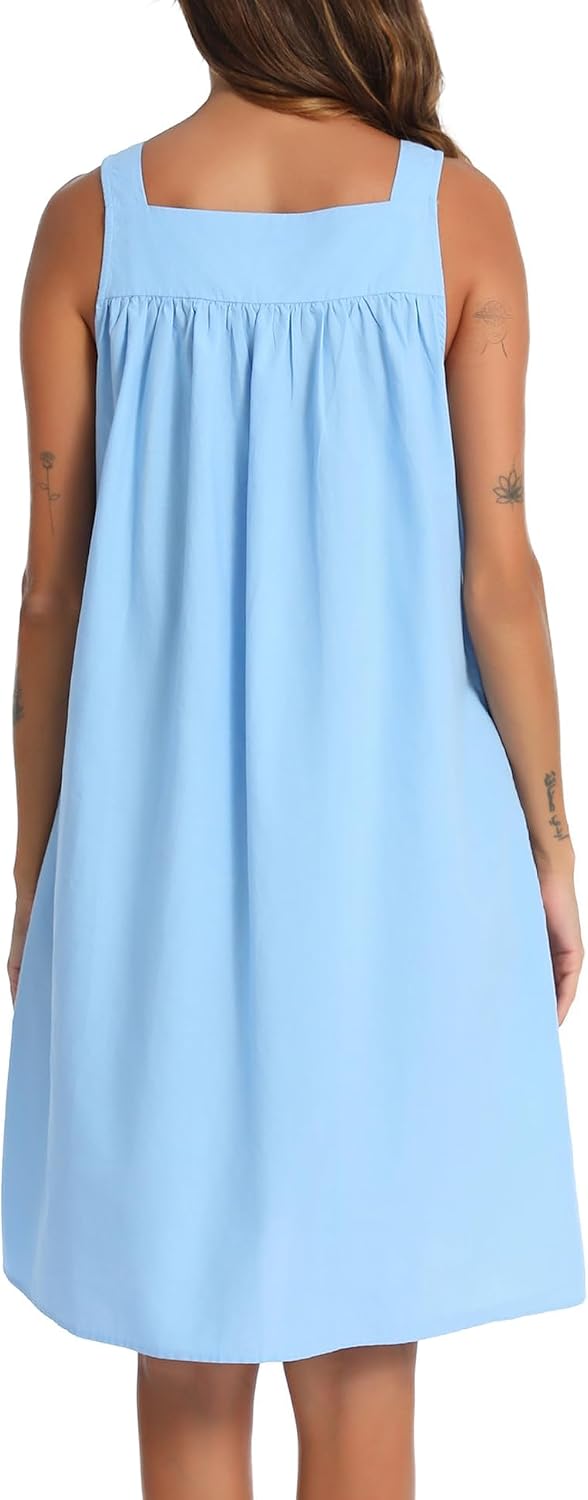 Thumbnail 5 de YOZLY Cotton Sleeveless Nightgown for Women with Pockets