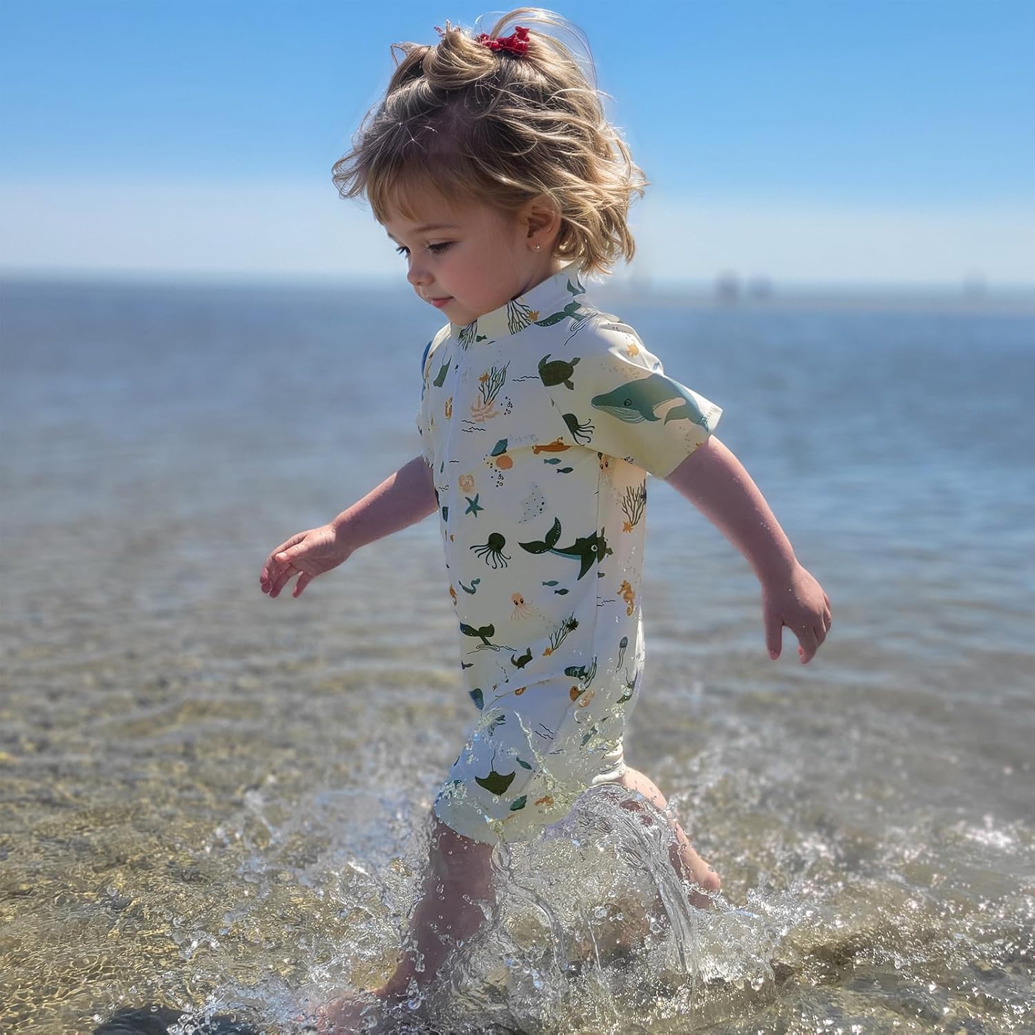 Thumbnail 6 de WYTbaby UV-Badeanzug für Babys (Einteiler) mit Sonnenhut – Kurzarm, mit Reißverschluss am Hals