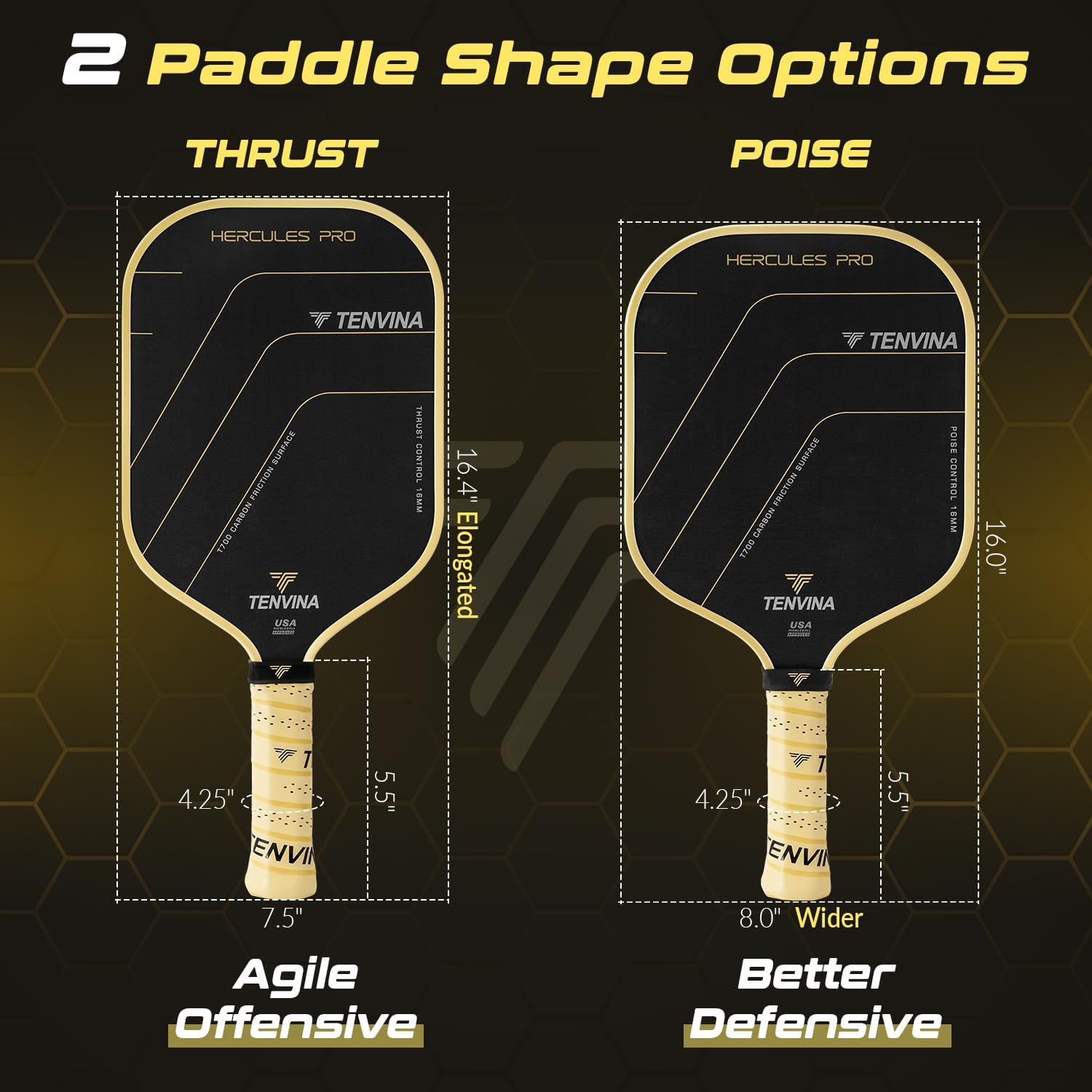 Thumbnail 4 de TENVINA Pickleball Paddle T700SC Carbon Fiber