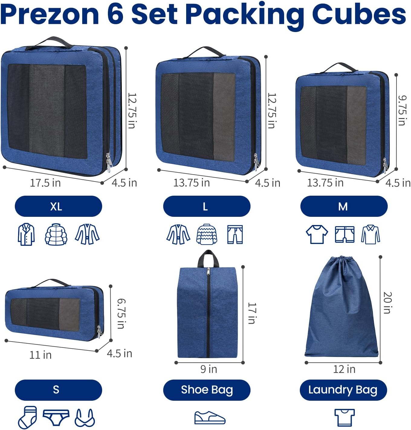 Detalle de Prezon Kompressions-Packwürfel 8-teilig