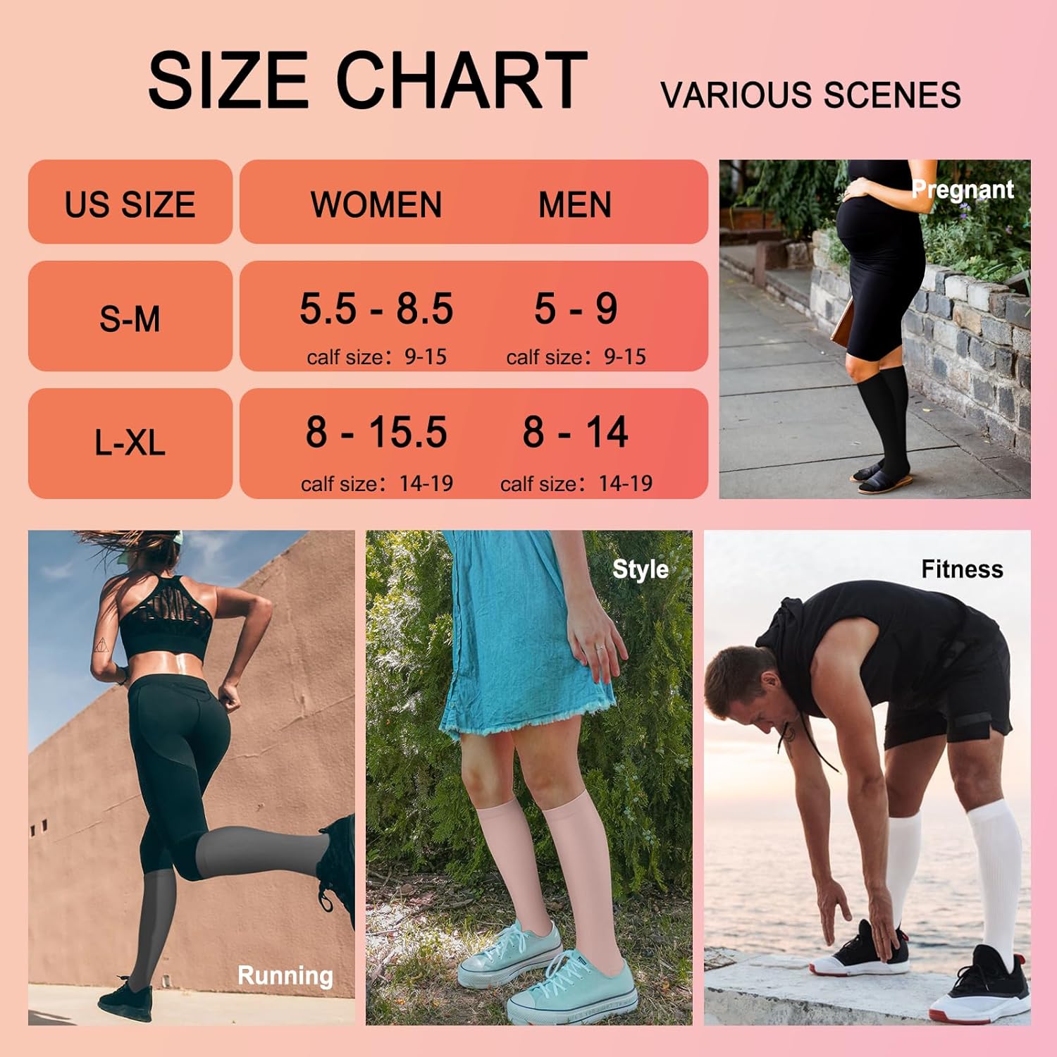 Thumbnail 5 de Iseasoo 4 Pairs Compression Socks for Women — circulation-support for nurses, running, travel