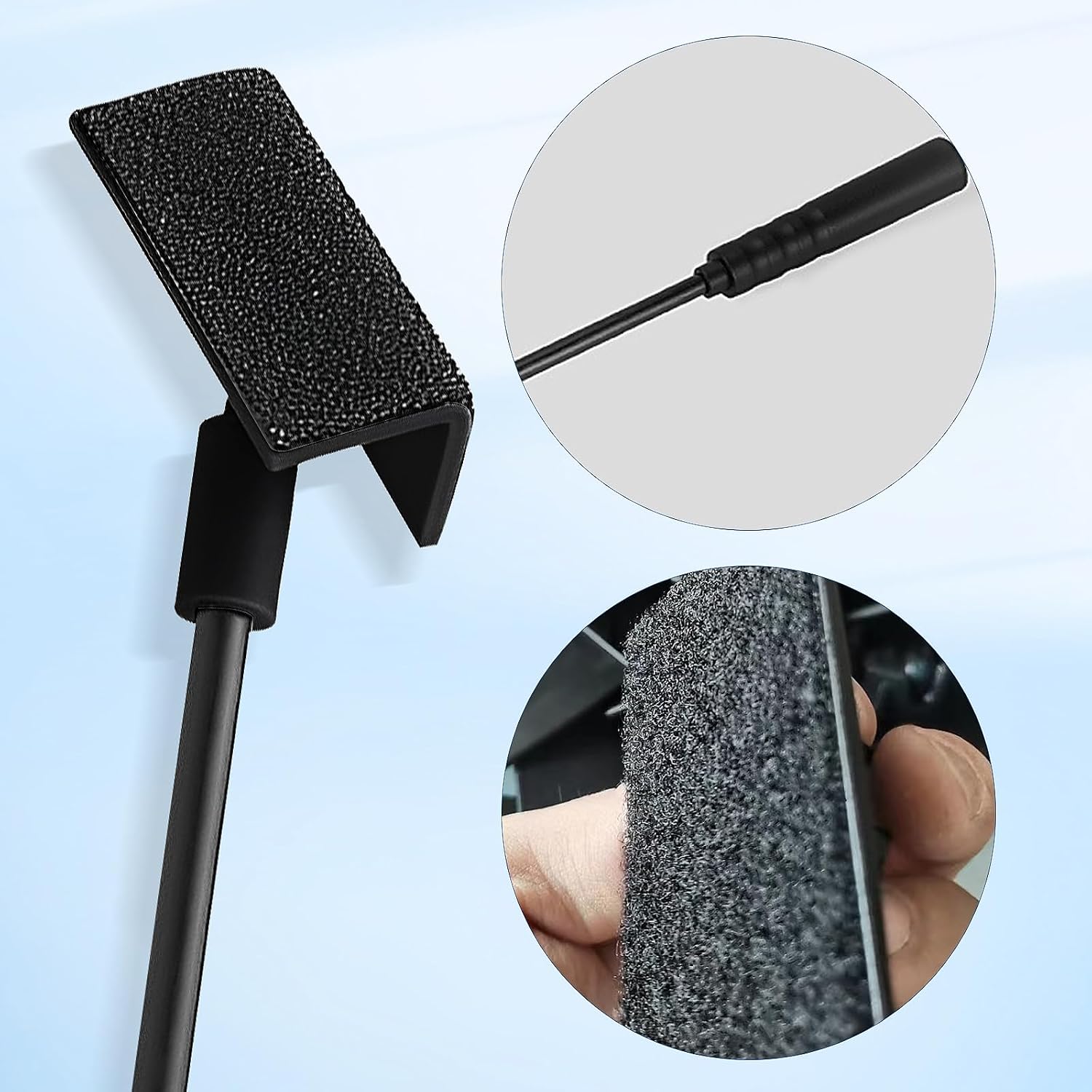 Detalle de HUSOUE 3-in-1 Fish Tank Cleaner Kit: Algae Scraper, Triangle Brush & Right Angle Brush