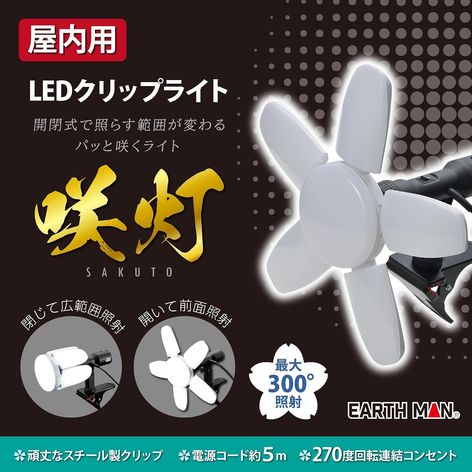 Detalle de TAKAGI SAKUTO 90W CLT-90SLB LEDクリップライト 10,000lm・照射範囲調整