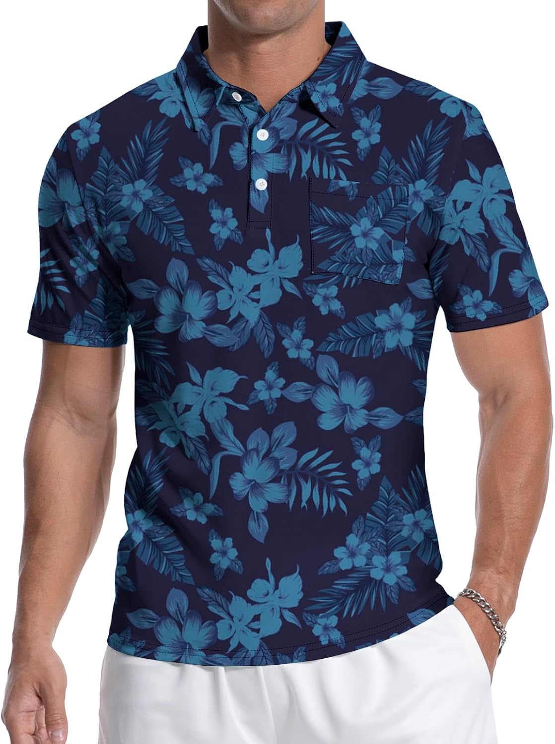 Thumbnail 6 de MLANM men’s short-sleeve polo shirts (printed) – lightweight stretch golf/casual tee