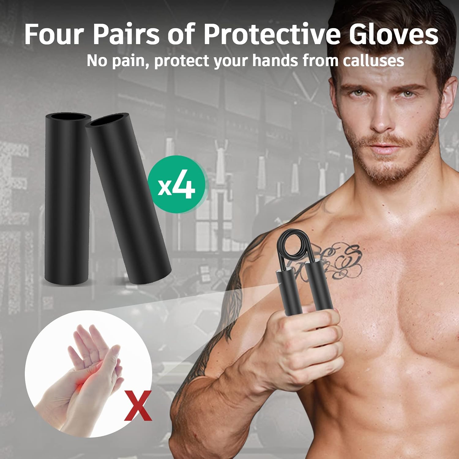 Detalle de ZEAGUS GS Metal Hand Grip Strengthener, 4-Pack, 50–200 lb, Silver