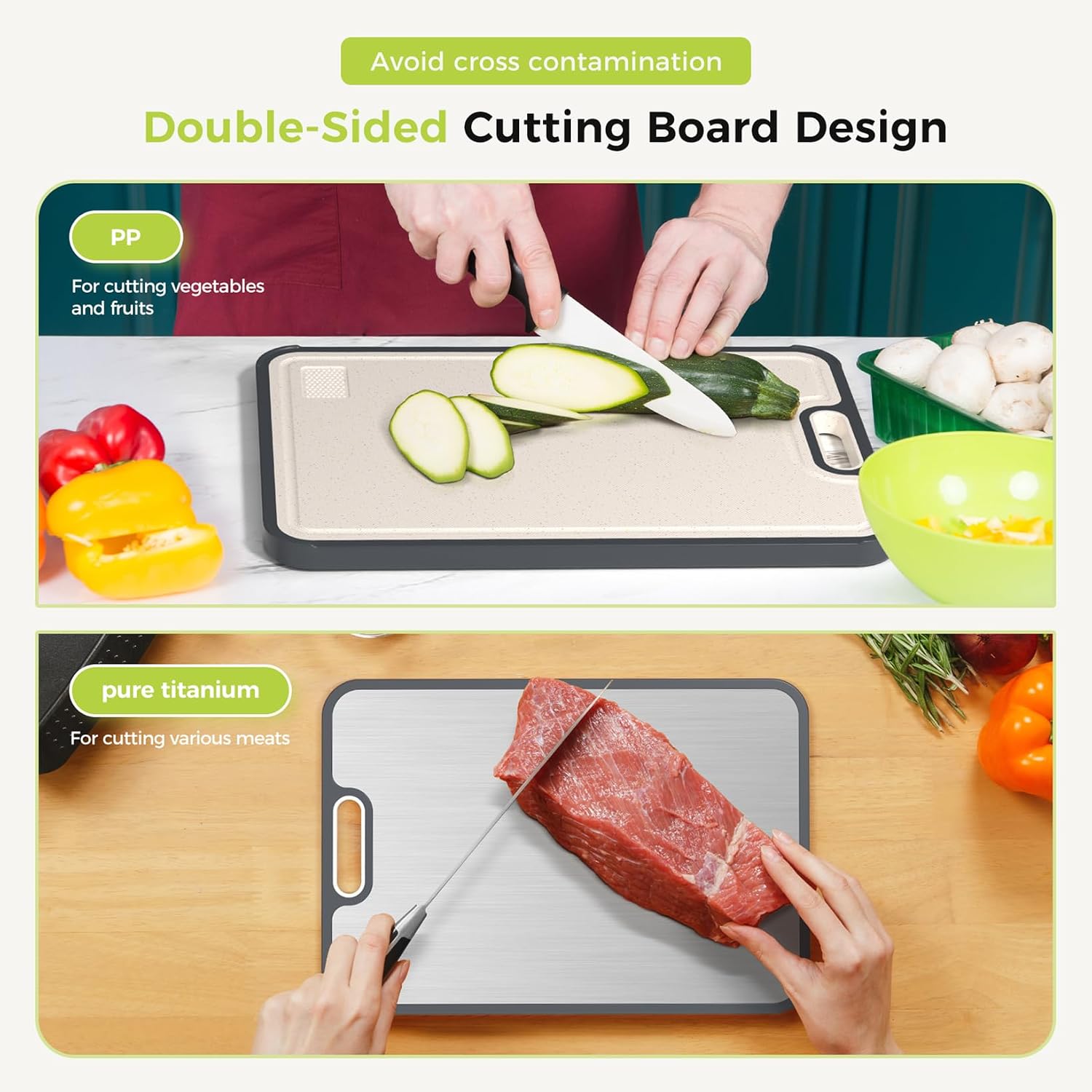 Detalle 2 de Pure Titanium Cutting Board 15" x 10.3" 🍽