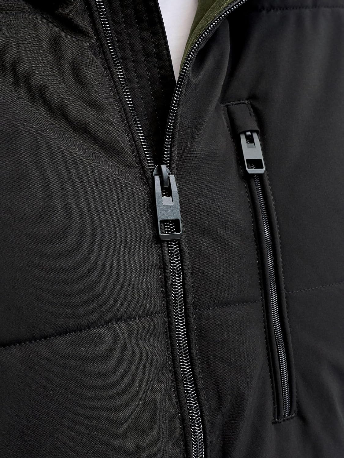 Detalle 2 de JACK & JONES Jjeowen puffer da uomo con cappuccio e chiusura imbottita