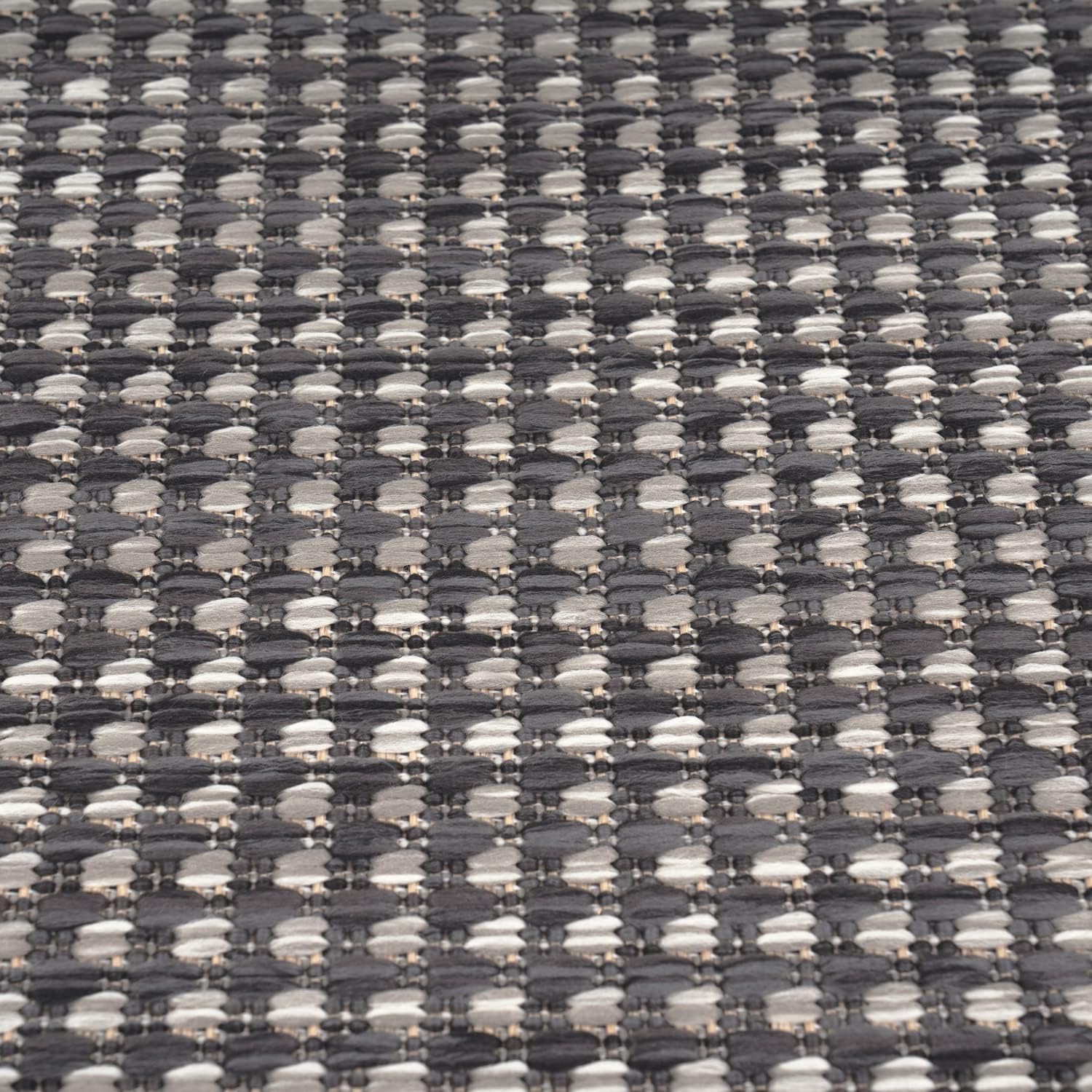 Detalle de Outdoor-Flachgewebe-Teppich Paco Home in Sisaloptik, anthrazit meliert, 160 x 220 cm