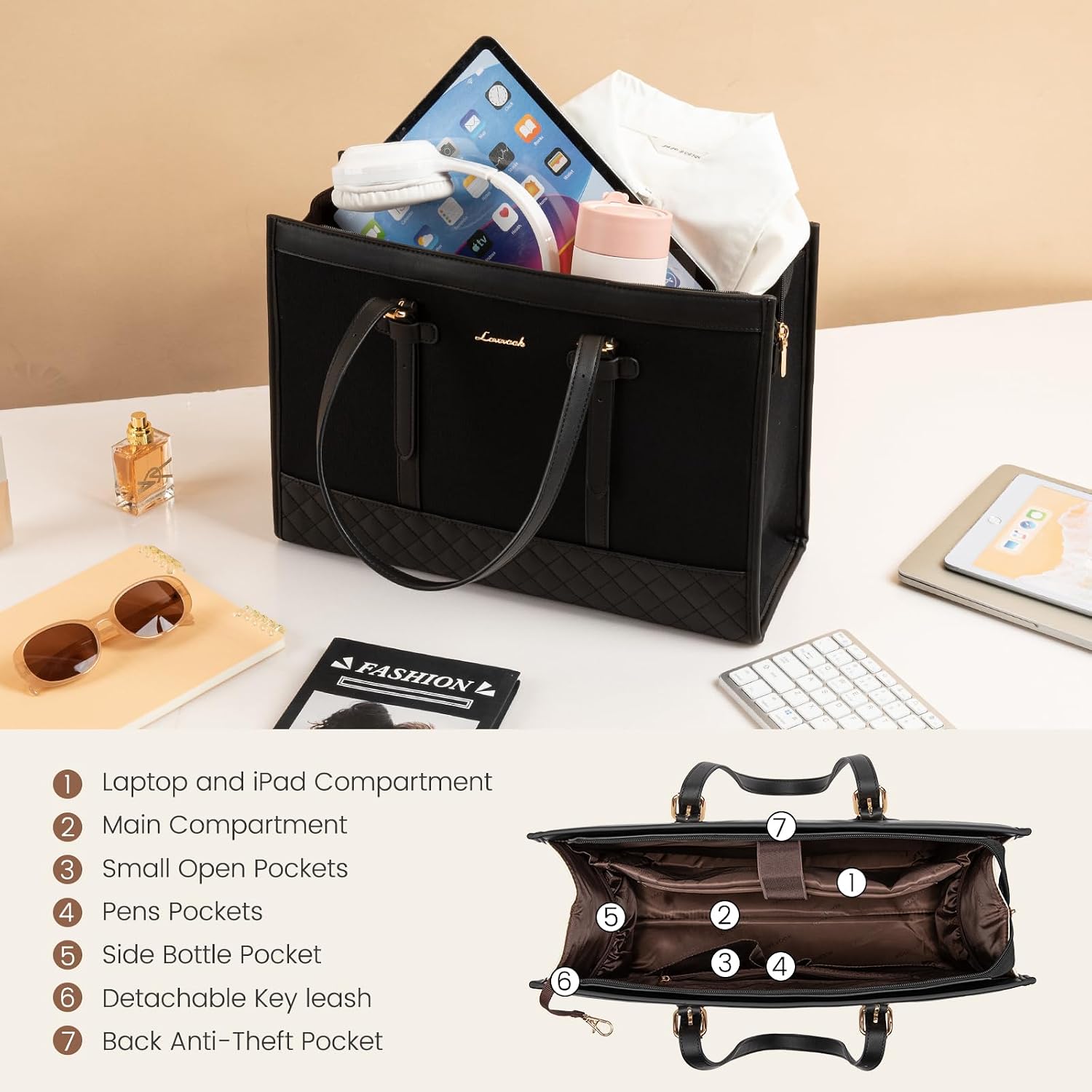 Detalle 2 de LOVEVOOK Laptop Bag 15.6 Inch