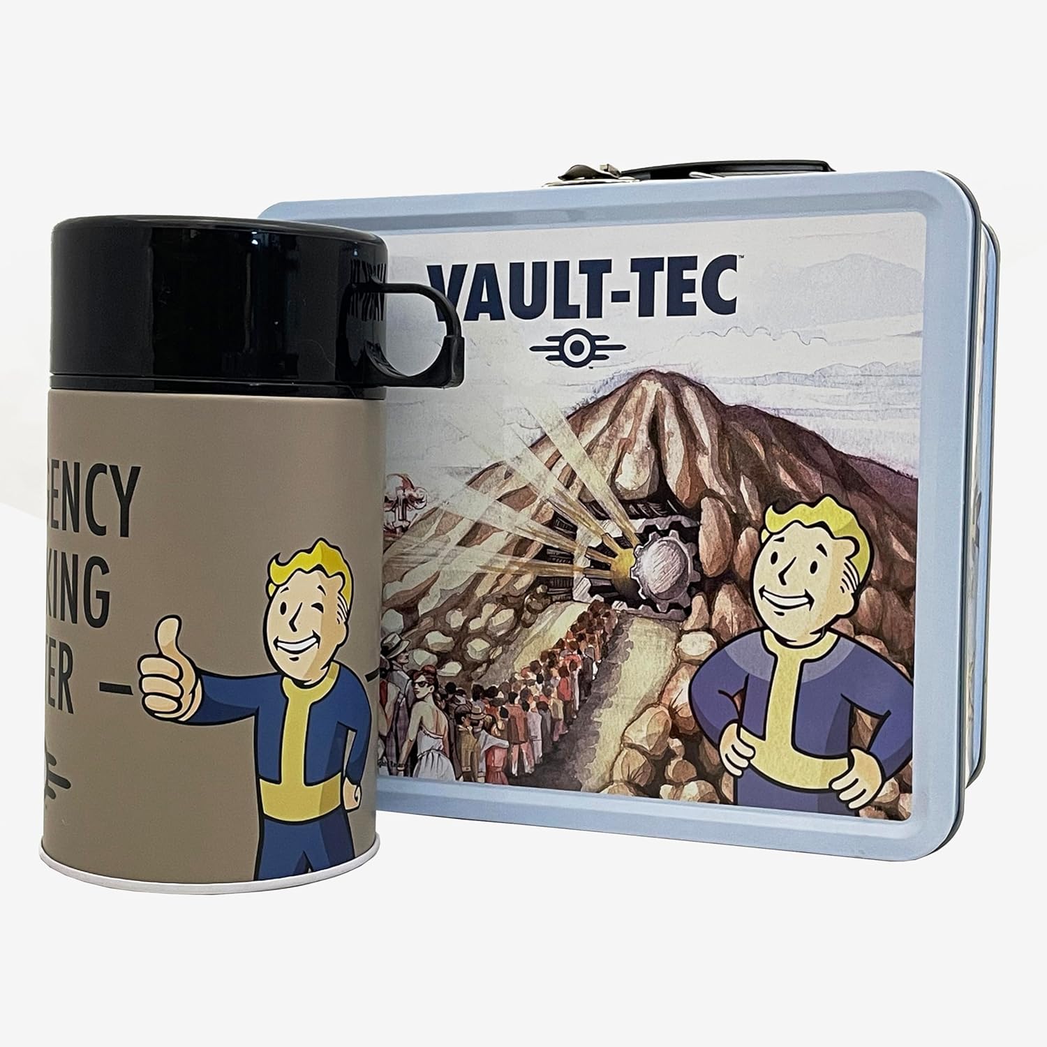 Thumbnail 1 de Fallout Clean Vault-Tec Lunchbox & Flask – isolierte Retro-Edition