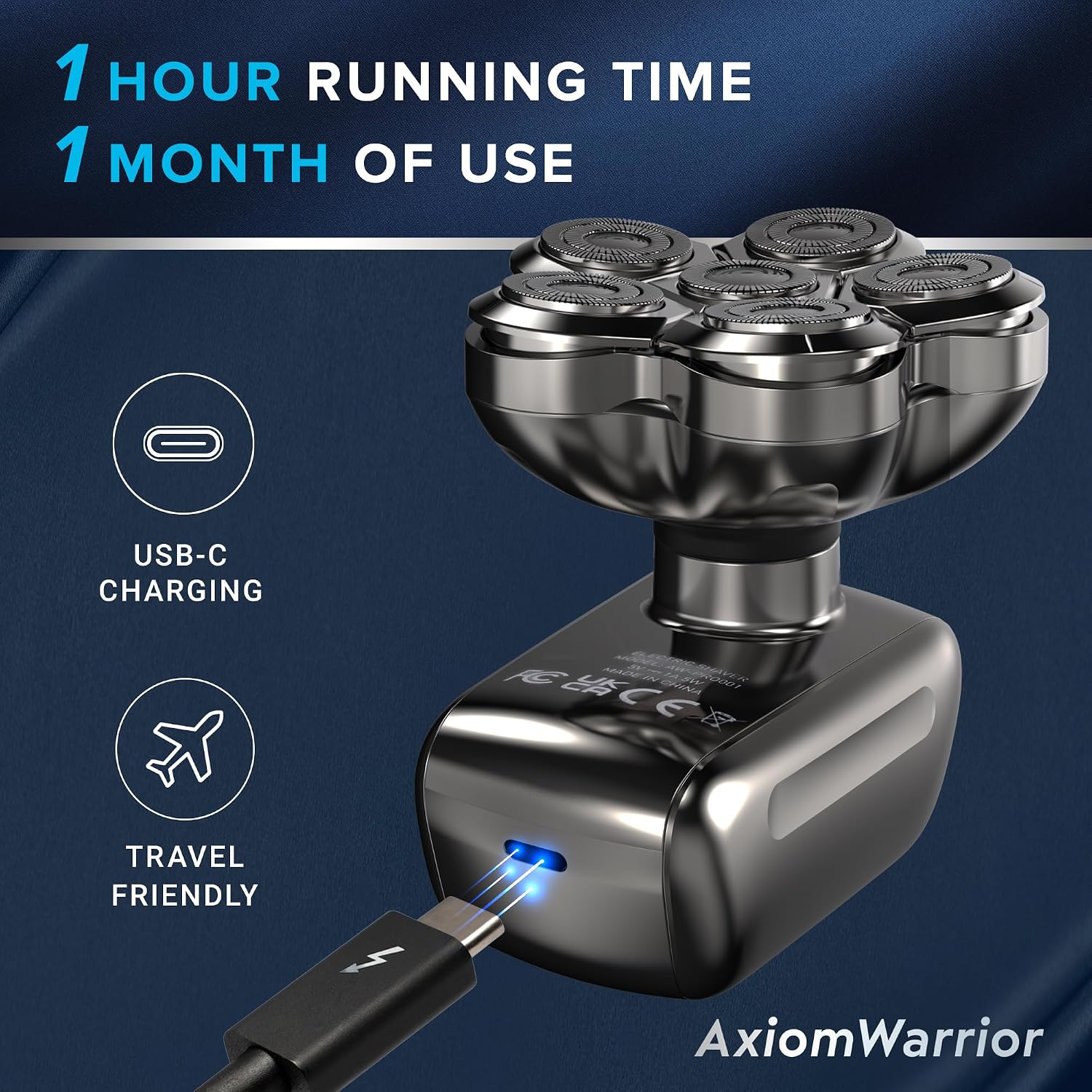Thumbnail 5 de Electric Head Shaver for Bald Men: Cordless, Waterproof, and Skin-Friendly for a Close Shave