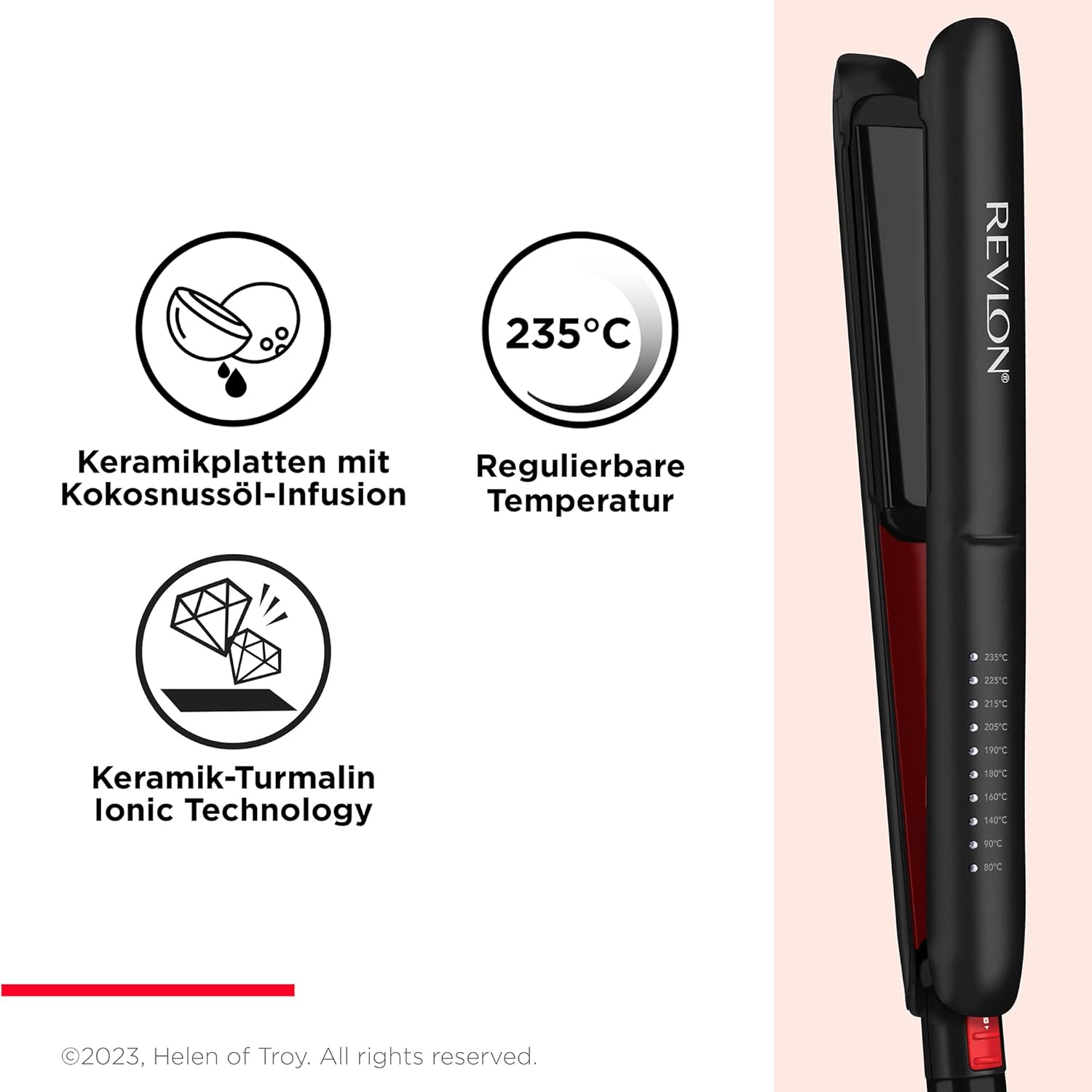 Detalle de Revlon SmoothStay 25 mm Glätteisen mit Kokosnussöl-Infusion – RVST2211P