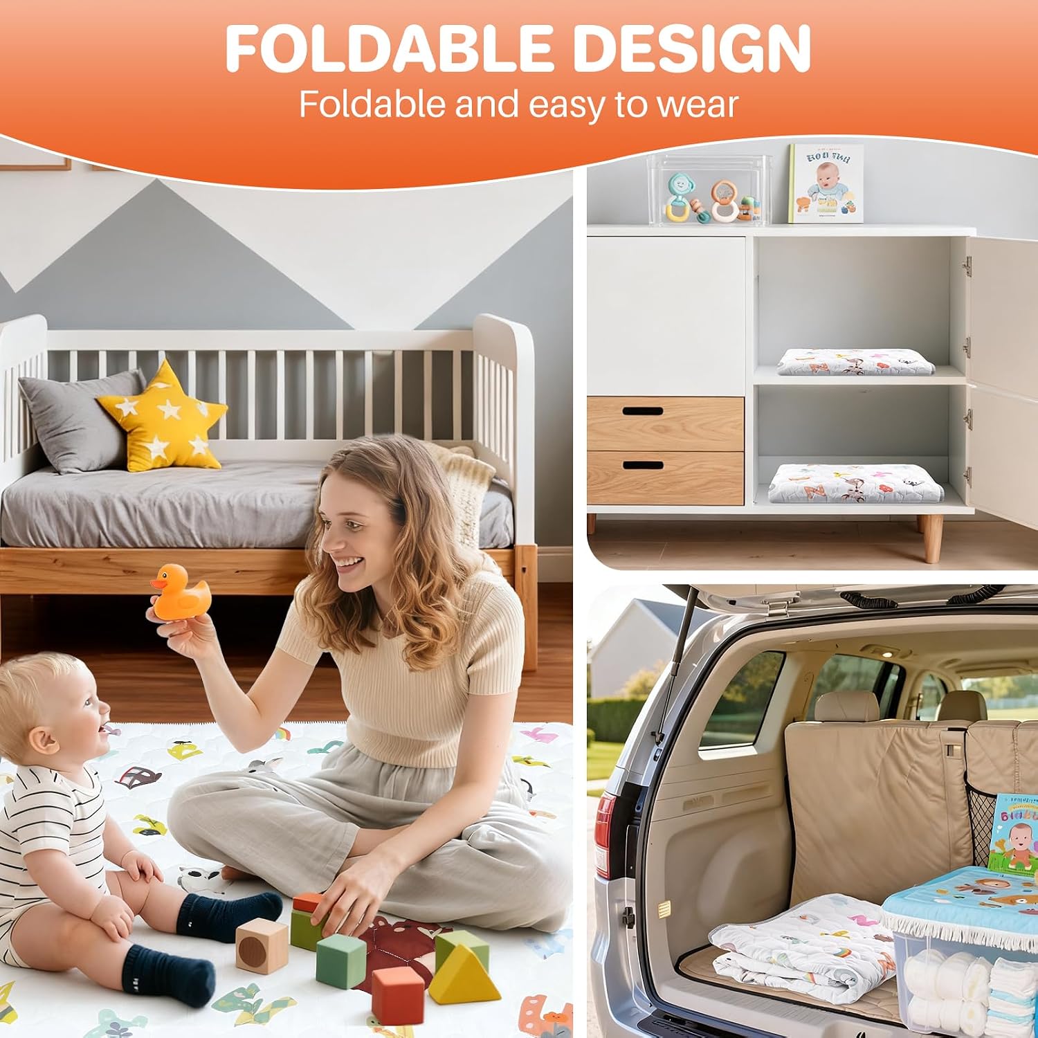 Thumbnail 5 de FUNYKICH Folding Wildlife Playpen Mat 150x150cm