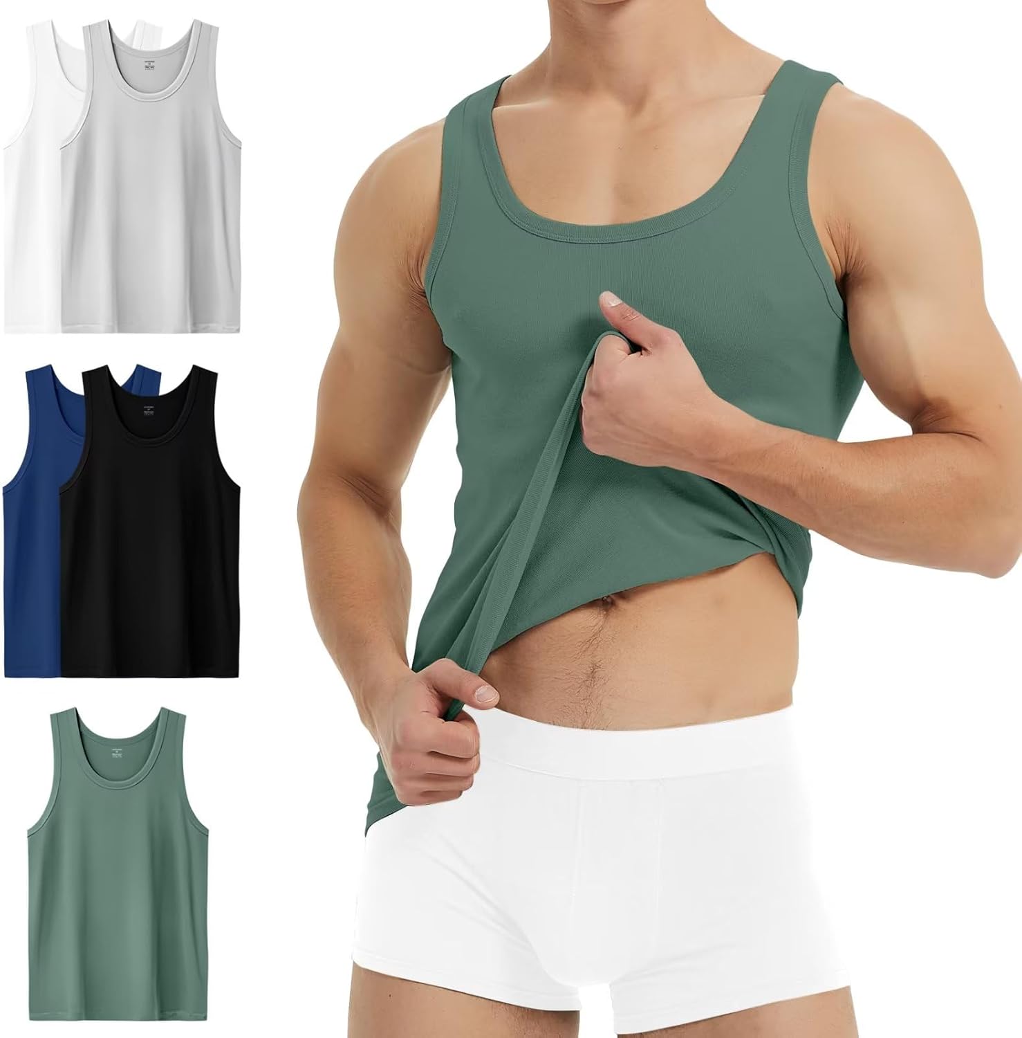Detalle de YouShow Unterhemd 100% Baumwolle 3er Pack