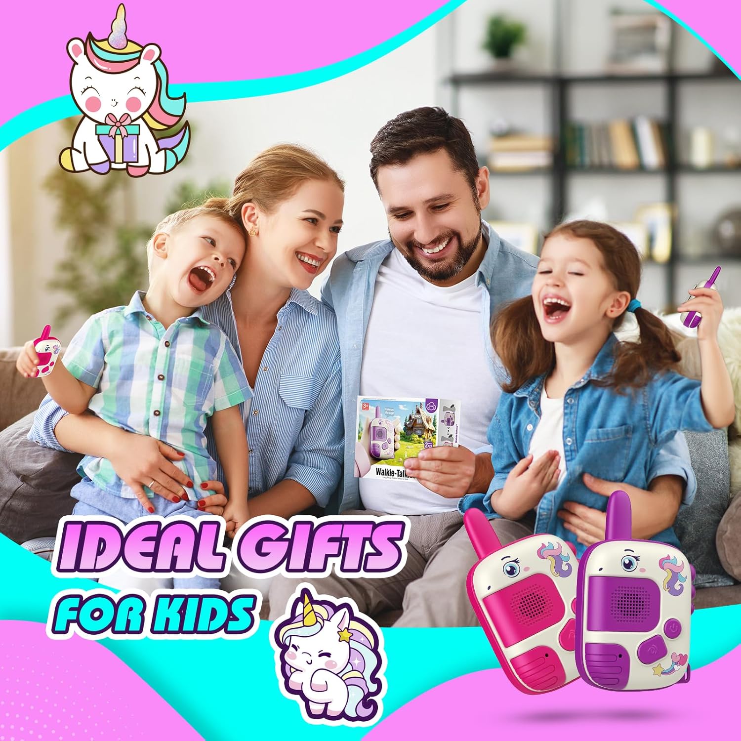 Thumbnail 6 de Wootoyz Walkie Talkies for Kids – Unicorn & Dinosaur Toys for 3–7 Year Old Girls