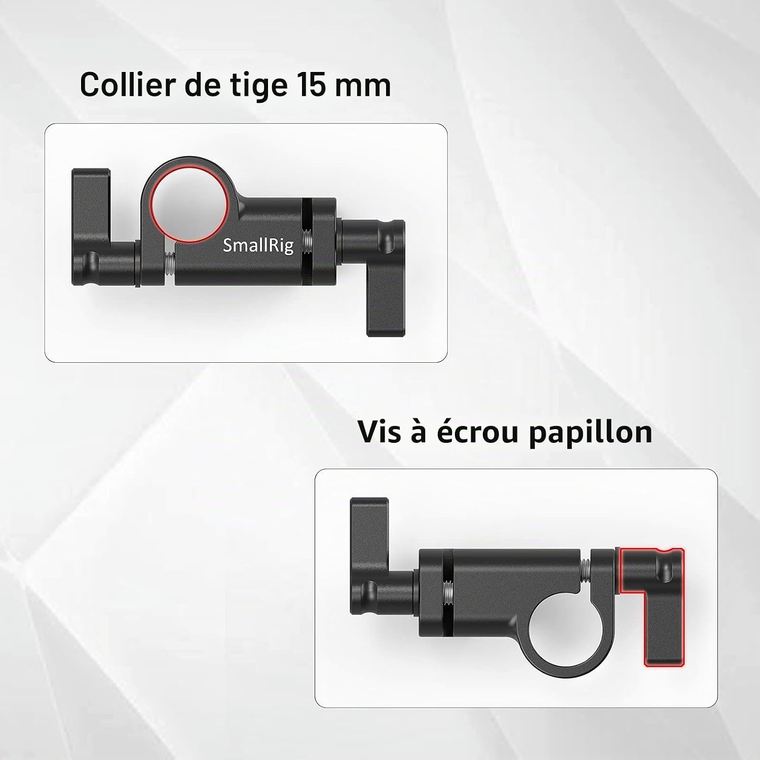 Detalle 2 de SMALLRIG 15 mm Dual Rod Clamp 90° pour tige