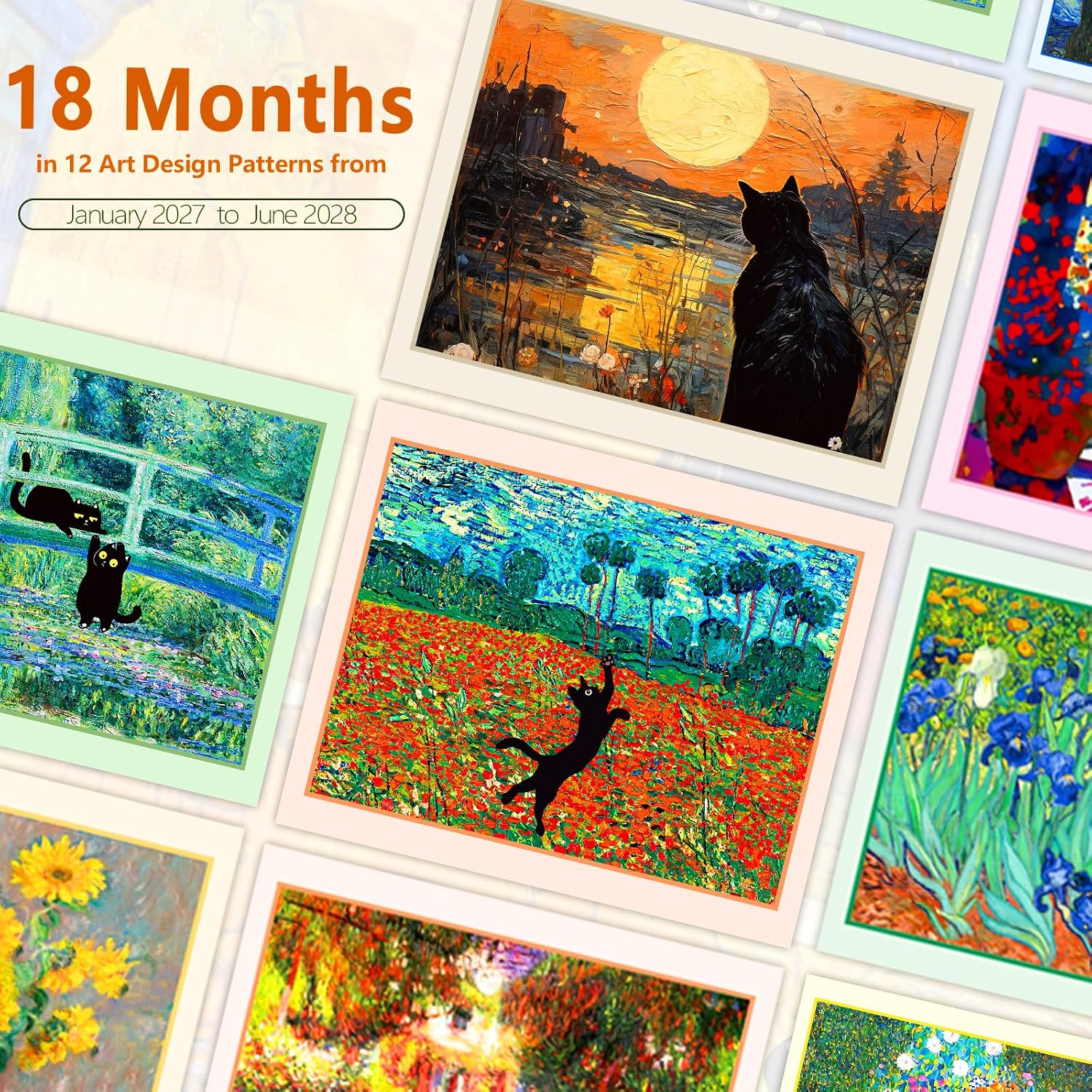 Detalle 1 de GuassLee Cat Wall Calendar 14" x 23