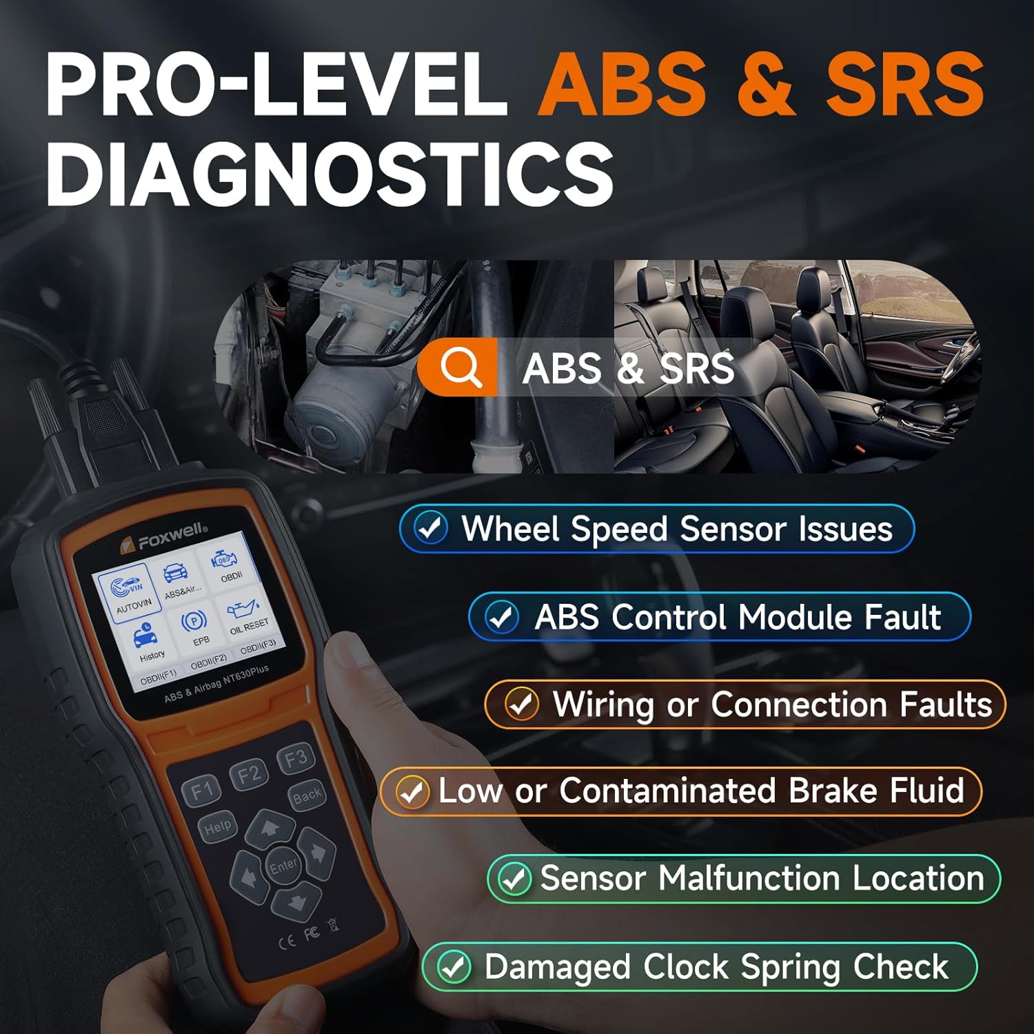 Thumbnail 4 de 2026 FOXWELL NT630 Plus OBD2 Scanner (ABS & SRS) with WiFi, Bidirectional Live Data & OBD-II Reset