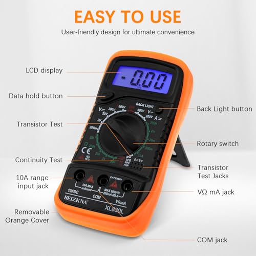 Thumbnail 3 de Beizkna Digital Multimeter 7-in-1: Voltmeter, Ammeter, Ohmmeter, Battery Tester and More