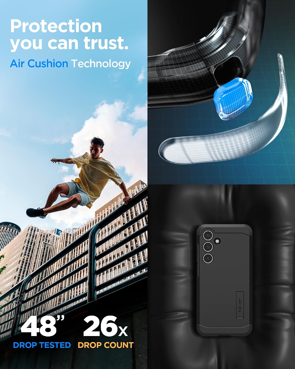 Detalle de Spigen Tough Armor coque pour Samsung Galaxy S24 FE – Noir