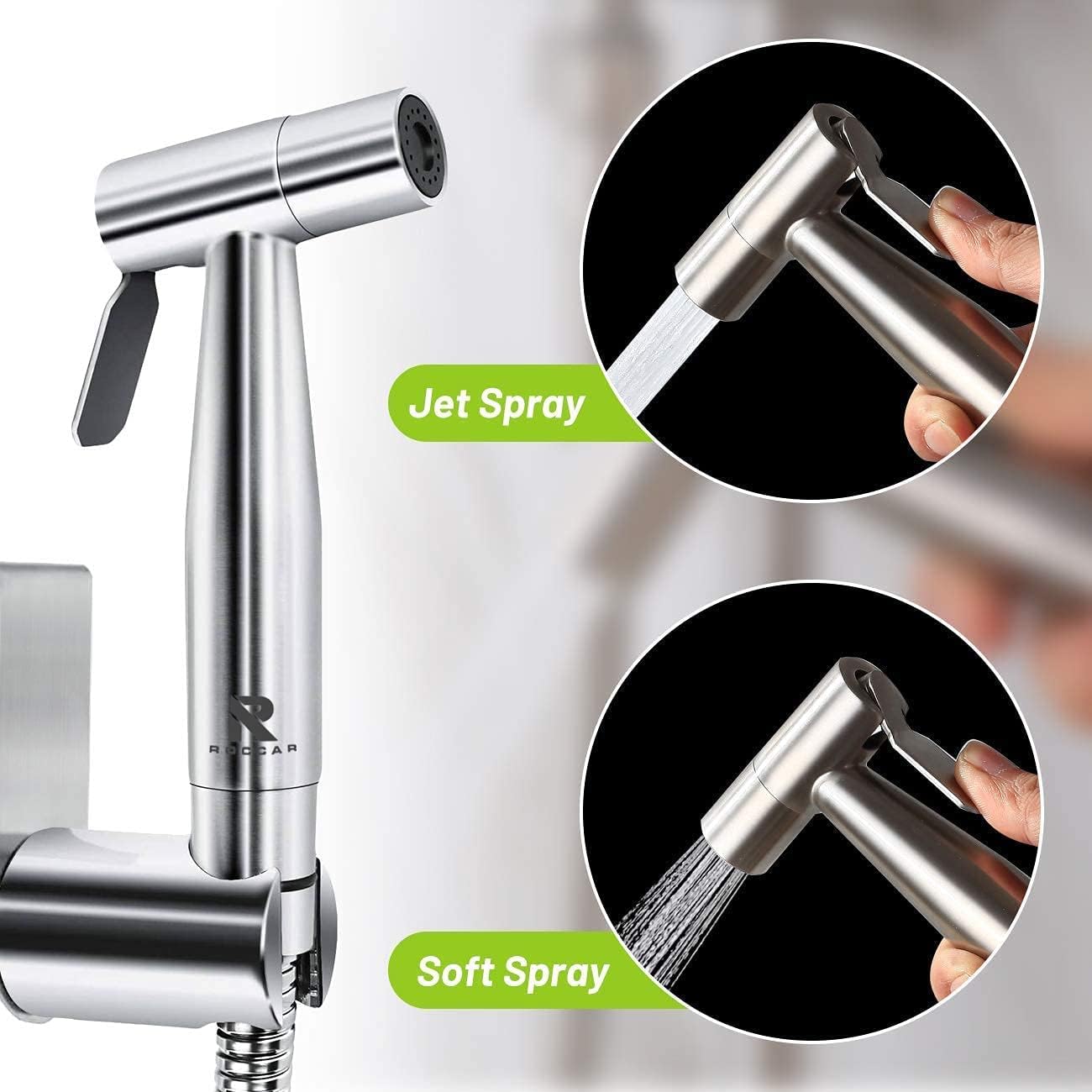 Detalle de Roccar 20231212 Handheld Bidet Sprayer, Stainless Steel with Dual Spray Modes
