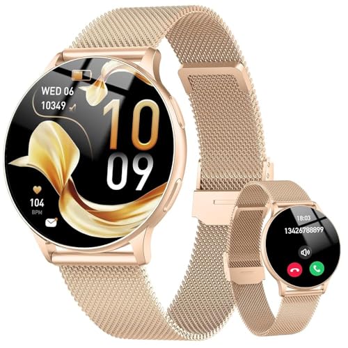 Detalle de Jugeman Smartwatch Damen mit 1,32" AMOLED-Display, IP68, Telefonfunktion – Fitness- und Zyklus-Tracking