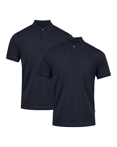 Detalle de DANISH ENDURANCE Polo Hombre Manga Corta en Algodón Orgánico – Azul Marino (1 o 2 Pack) XL