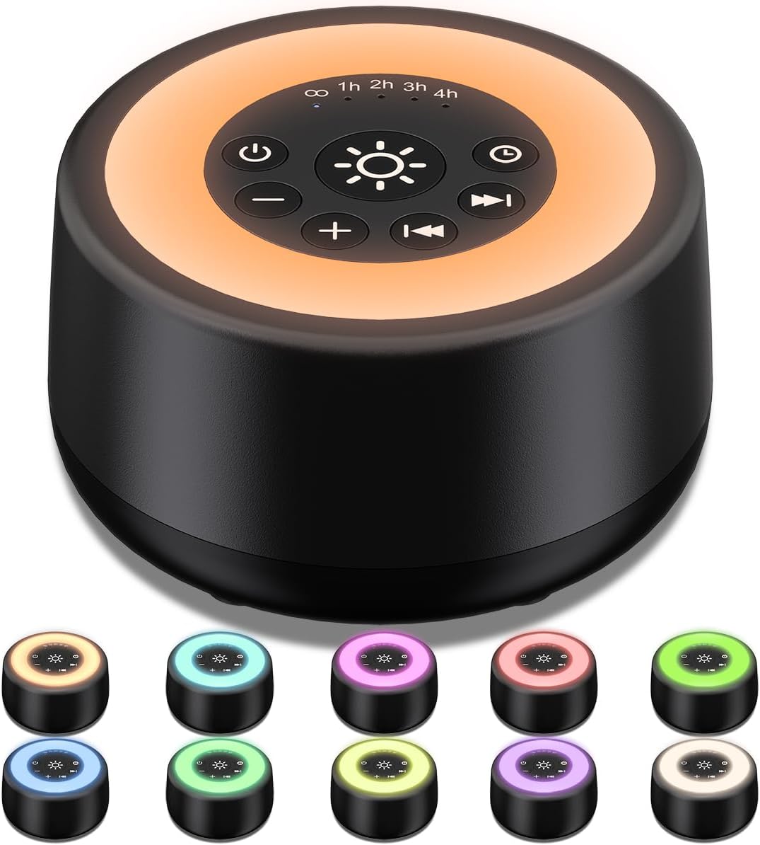 Detalle de Sleepbox SWN-M1 White Noise Machine, 25 Sounds, 10-Colour Light, Black
