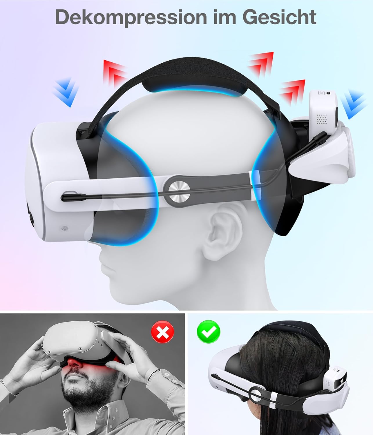 Thumbnail 6 de Elegamefy Headstrap mit Akku für Meta Quest 3/3S/Quest 2 – Digitalanzeige, 3–4 Std. extra, doppelte Einstellräder
