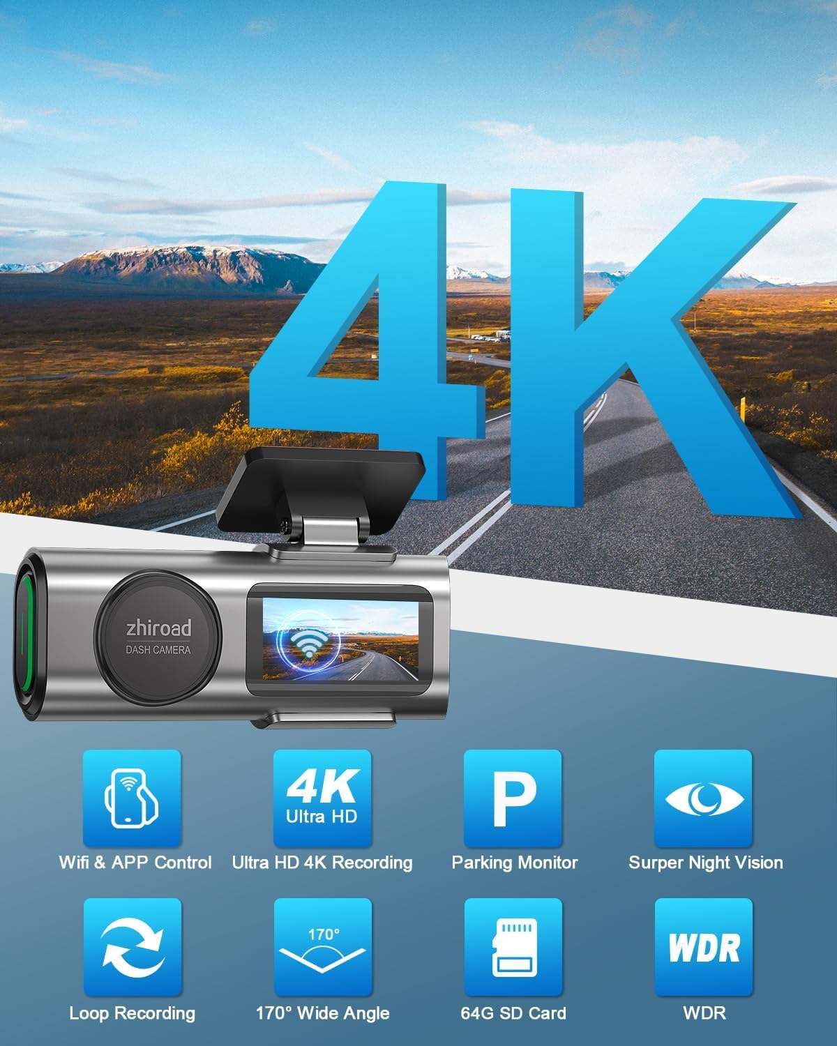 Thumbnail 1 de Zhiroad Q20S Dash Cam 4K 64GB