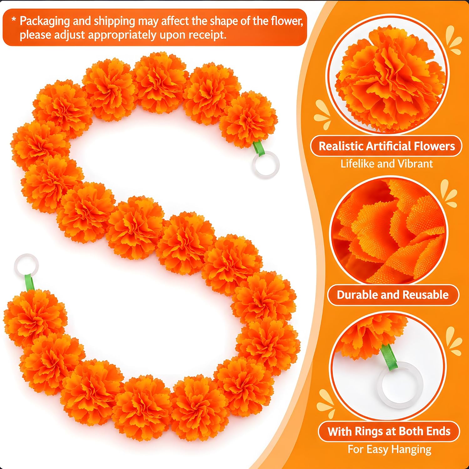 Detalle de SZCECHRE 20260630 Diwali Decoration Set with Rangoli Stickers and Marigold Garland