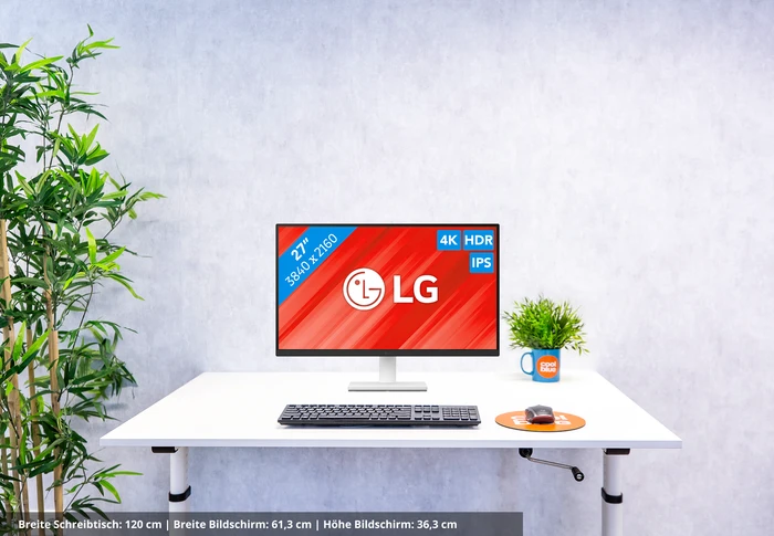 Thumbnail 1 de LG 27US500-W: 27-Zoll-4K-IPS-Monitor für klare Bilder und produktives Arbeiten
