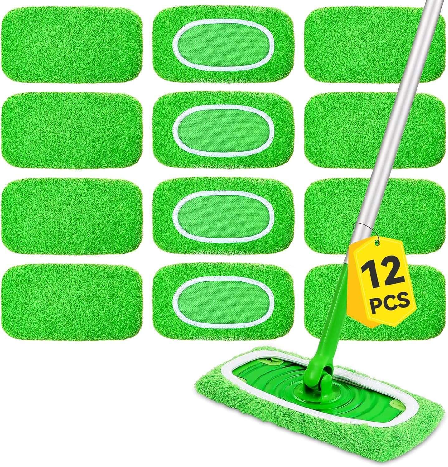 Detalle de ZWQO herbruikbare microvezelpads voor Swiffer, 12 stuks, wasbaar