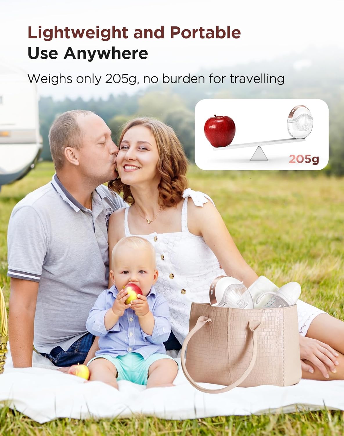 Detalle de Hands Free Wearable Breast Pump for Nursing Moms — Cordless, Quiet and Comfortable