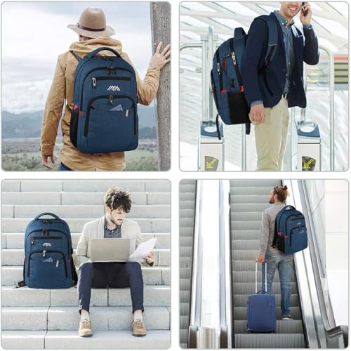 Thumbnail 4 de YAMTION Backpack Men's School Backpack 15.6 Inch Laptop 35L with USB Port, Reflective Stripes & Front Pocket