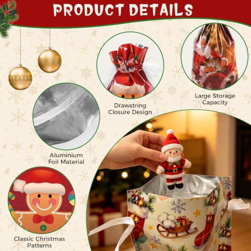 Thumbnail 2 de CNMTCCO Christmas Gift Bags – Large 16-Piece Set with 30 Tags (3D Drawstring)