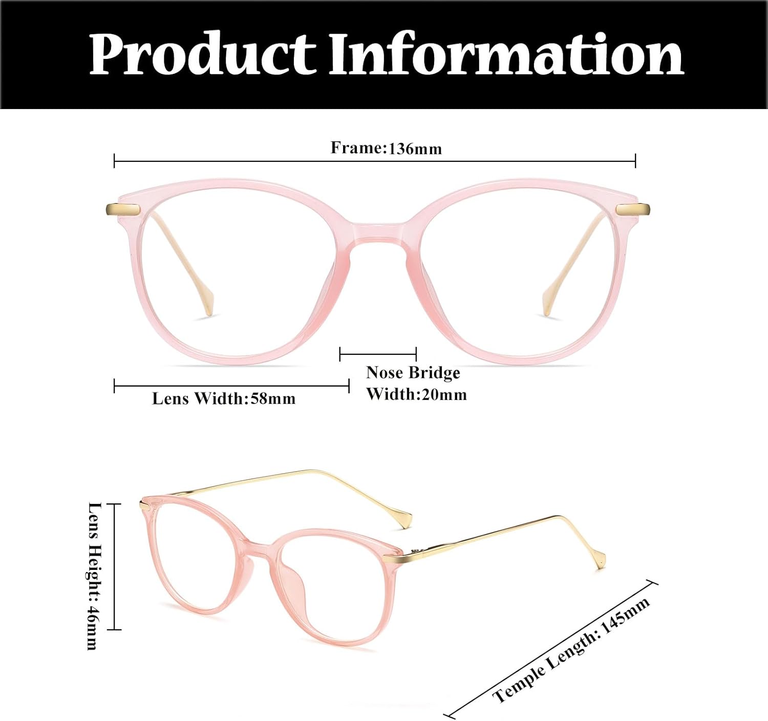 Detalle de LJCZKA Blue Light Blocking Glasses – Round Metal Frames for Everyone