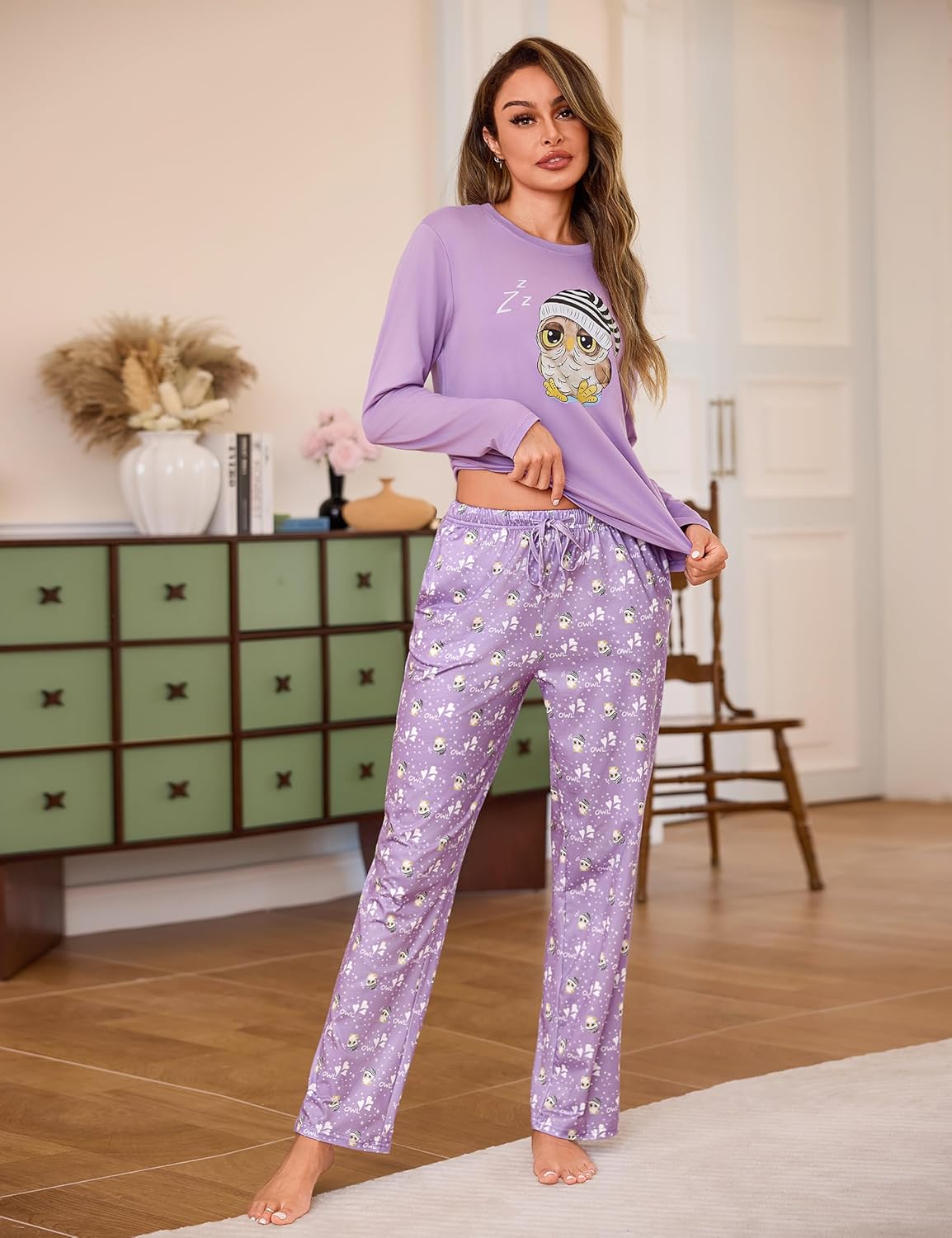 Thumbnail 1 de Demegimi Pijama Mujer algodón estampado búho S-XXL
